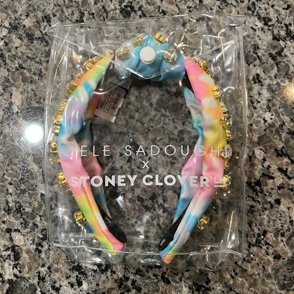 LELE SADOUGHI X STONEY CLOVER LANE TIE DYE HEARTS HEADBAND NWT - Picture 3 of 5